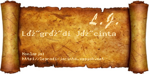 Légrádi Jácinta névjegykártya